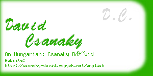 david csanaky business card